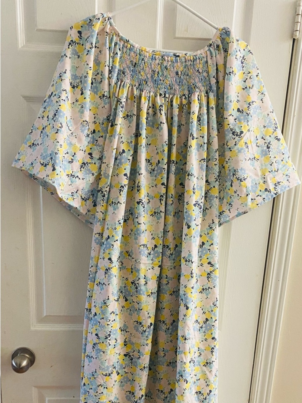 Smocked Cotton/Linen Dress